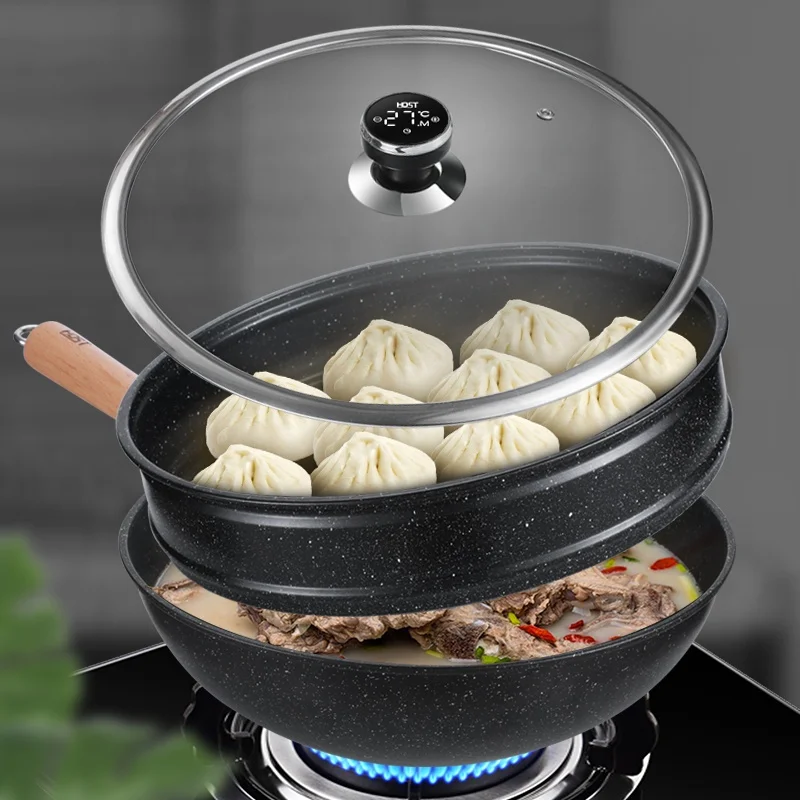 Антипригарная Паровая стойка для жарки антипригарная кухонная сковородка с