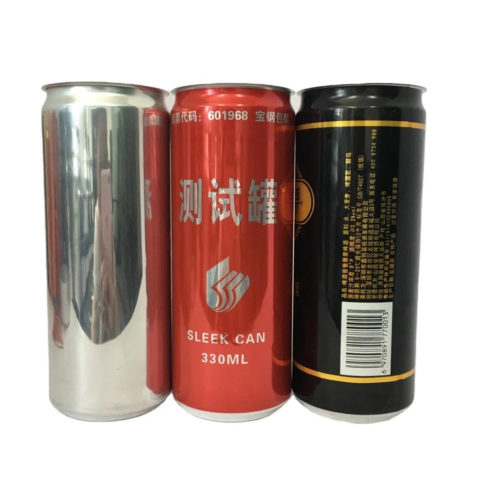250ml 330ml sleek slim Empty printed Aluminum Can Factory Custom beverage beer Soda cocktail drink Can With easy open can lid