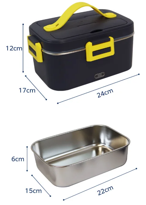 Hot Sale Portable Self Heating Lunchbox Stainless Steel Food Warmer Electric Lunch Box With Carry Bag