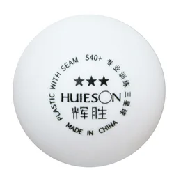 Cheap training ping pong ball HUIESON new material ABSwhite plastic 3 star table tennis ball