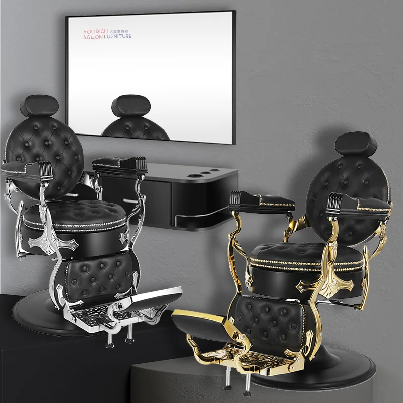 Black gold  barber chairs barbershop hydraulic hair salon styling chair van de velde beauty salon furniture  factory direct sale