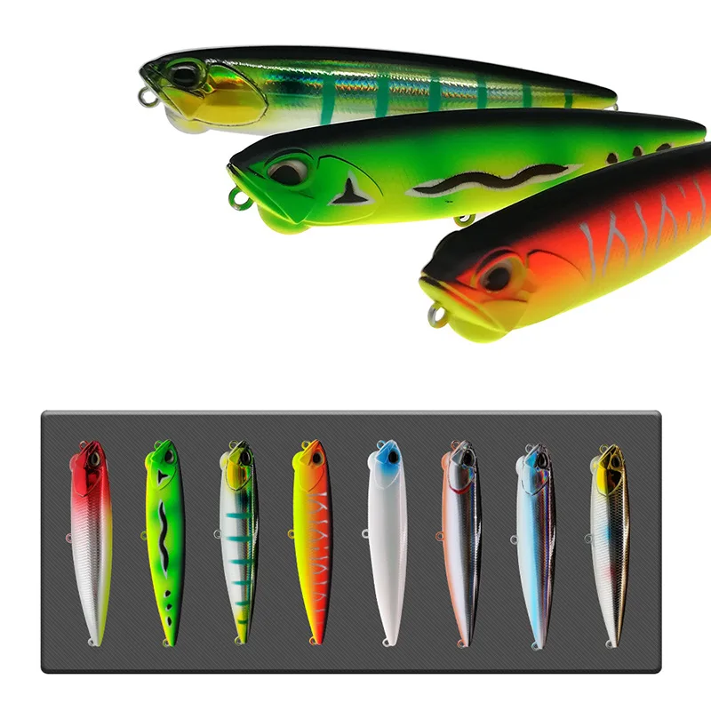 YJDL05 Floating Bait Popper Lure 5.6g/14.5g ABS Metal Fishing Pencil Lure for Tuna Salmon Bream in River Freshwater Stream