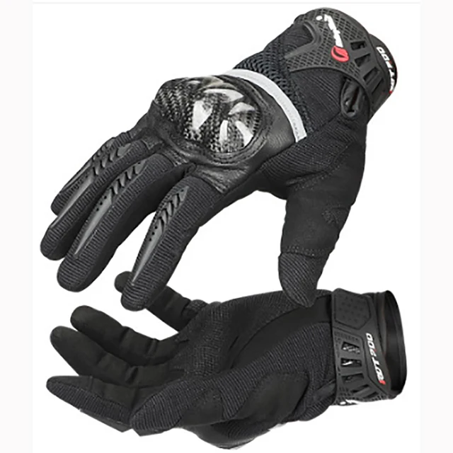 RIDING TRIBE Black Color Motorbike Power-sports Riding Racing Gloves for Men