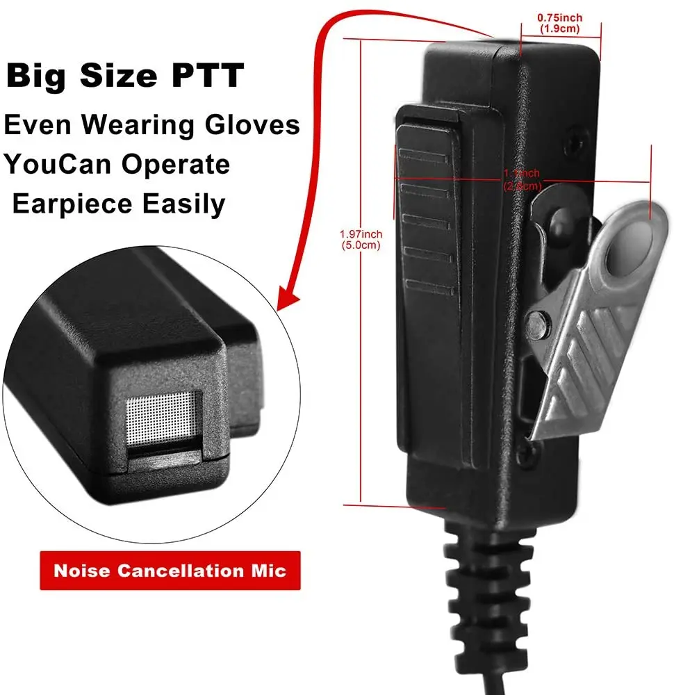  Secret Service Acoustic Ear Piece Law Enforcement Police Two Way Headset Air Tube Earpiece PPT With Mic For Hytera Hyt