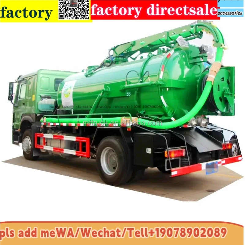 4x2 Dongfeng SINOTRUK 15CM3 Manual Diesel Vacuum Pump Sanitation Vehicles Clean Sludge New Energy Fecal Suction Truck