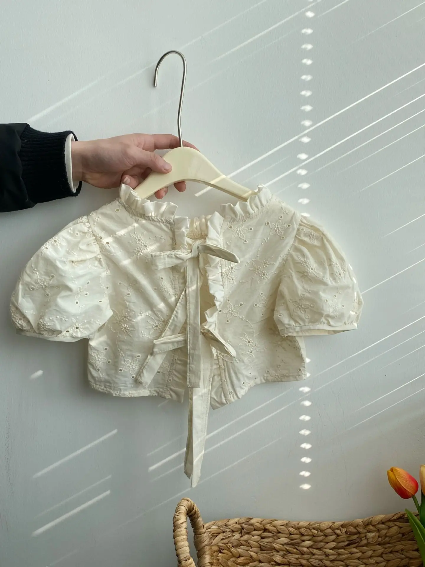 summer 2024 kids wholesale lace two piece skirt set for girls