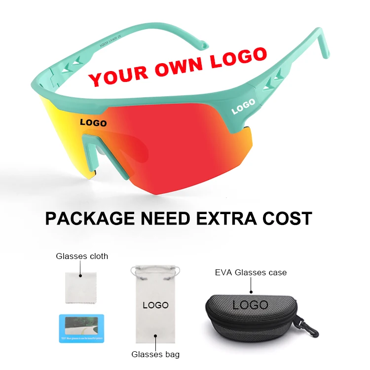 Custom logo Half Frame Glasses High Quality Sports Eyewear Cricket Baseball Sunglasses Eye Glasses for Men