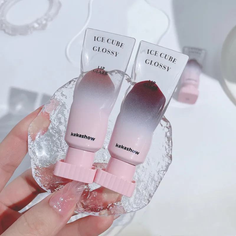Зеркальная железная глазурованная губная помада Ice cube Увлажняющий блеск для