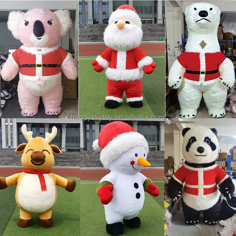 Animal Carnival Dress Suit Fur Elephant Costume Inflatable Mascot Costume for Adult Halloween Plush Furry Mammoth