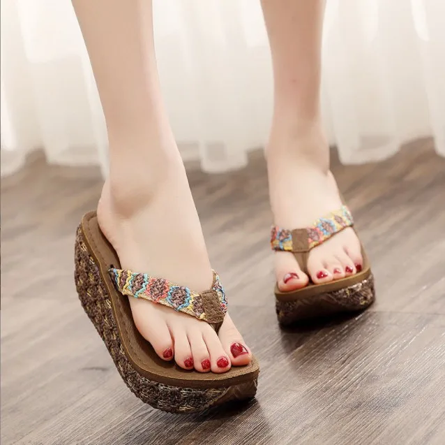 up-1114r 2023 Summer thick sole beach flip flop slippers designs wholesale ladies shoes sandals