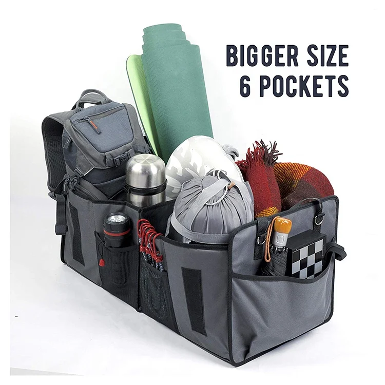 Modern Single Tier Glossy Finish Fabric Car Storage Caddy Organizer Multi-Function Food & Tool Storage Back Seat Bag for Travel