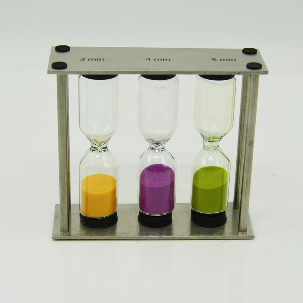 Customized Metal Sand Timer 3 4 5 Minute 3 in 1 Tea Sand Timer