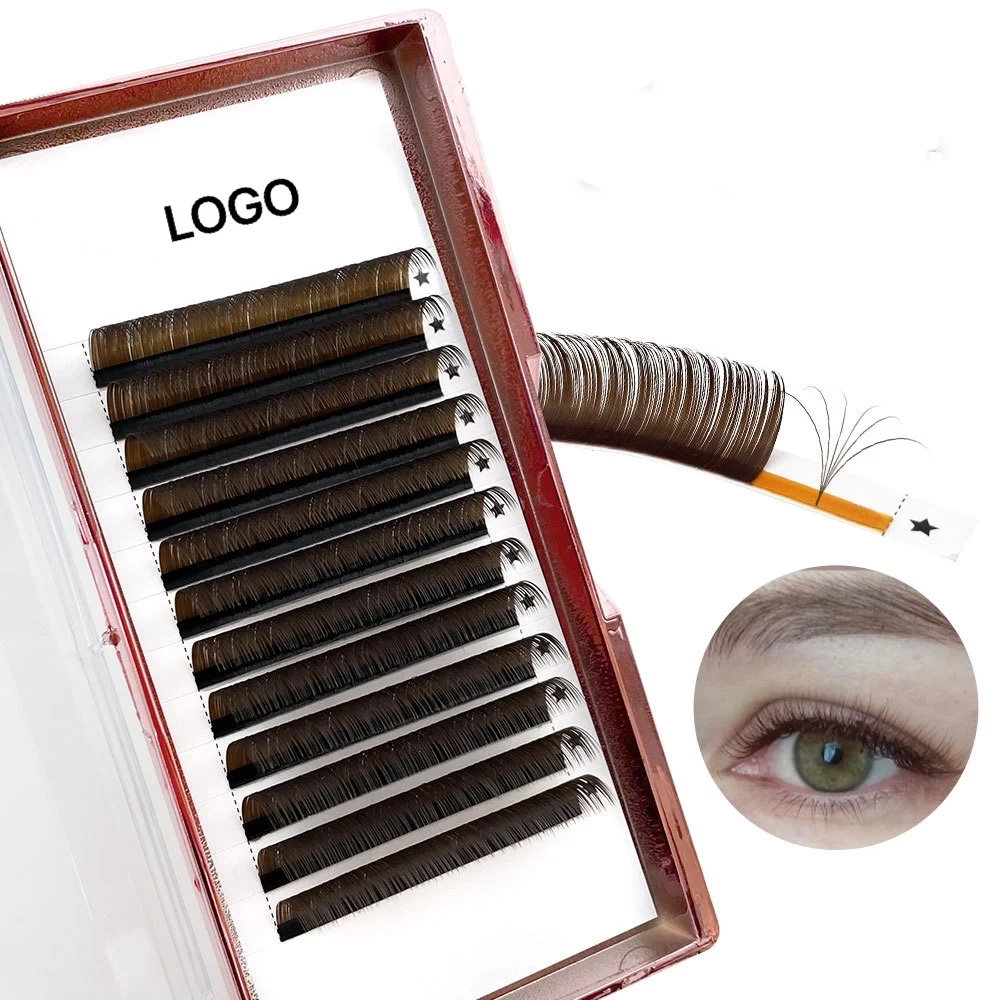 China factory brown silk mink oem eyelash extension wholesale with lash box private label
