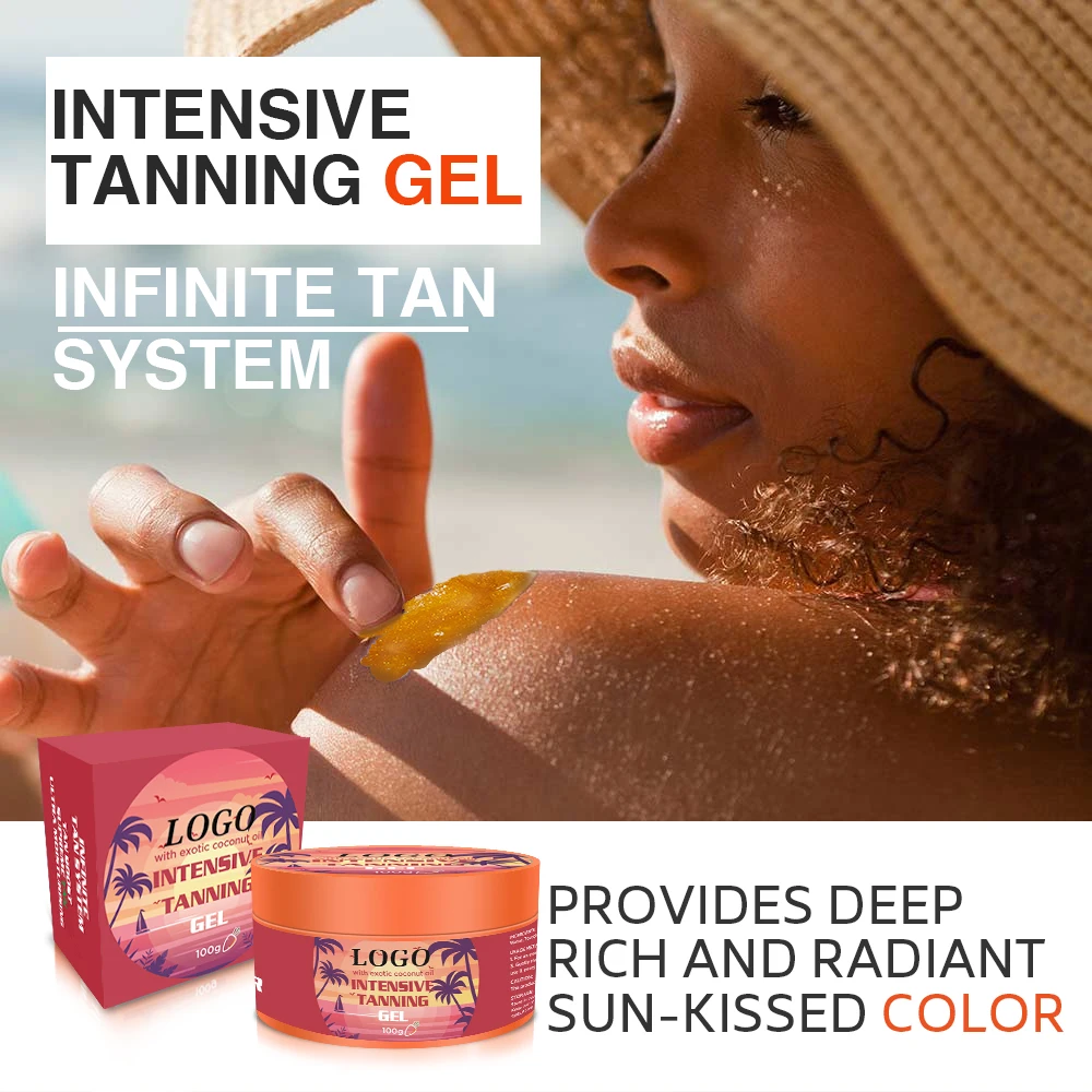 OEM ODM Custom Logo Self Tanning Tan Enhancer Gel Intensive Tanning Gel With Exotic Coconut Oil For All Skin Types