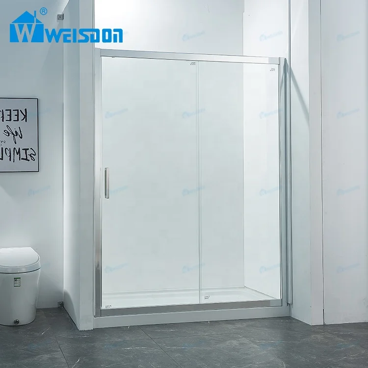 Weisdon Modern Luxury Design Walk In Aluminum Profile Framed Single Sliding Glass Shower Cabin