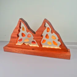 Modern Luxury Wood Resin Epoxy Night Light Lamp Bedside Wooden Art Decoration Table Lamp Touch Sensor Dimmable For Bedroom