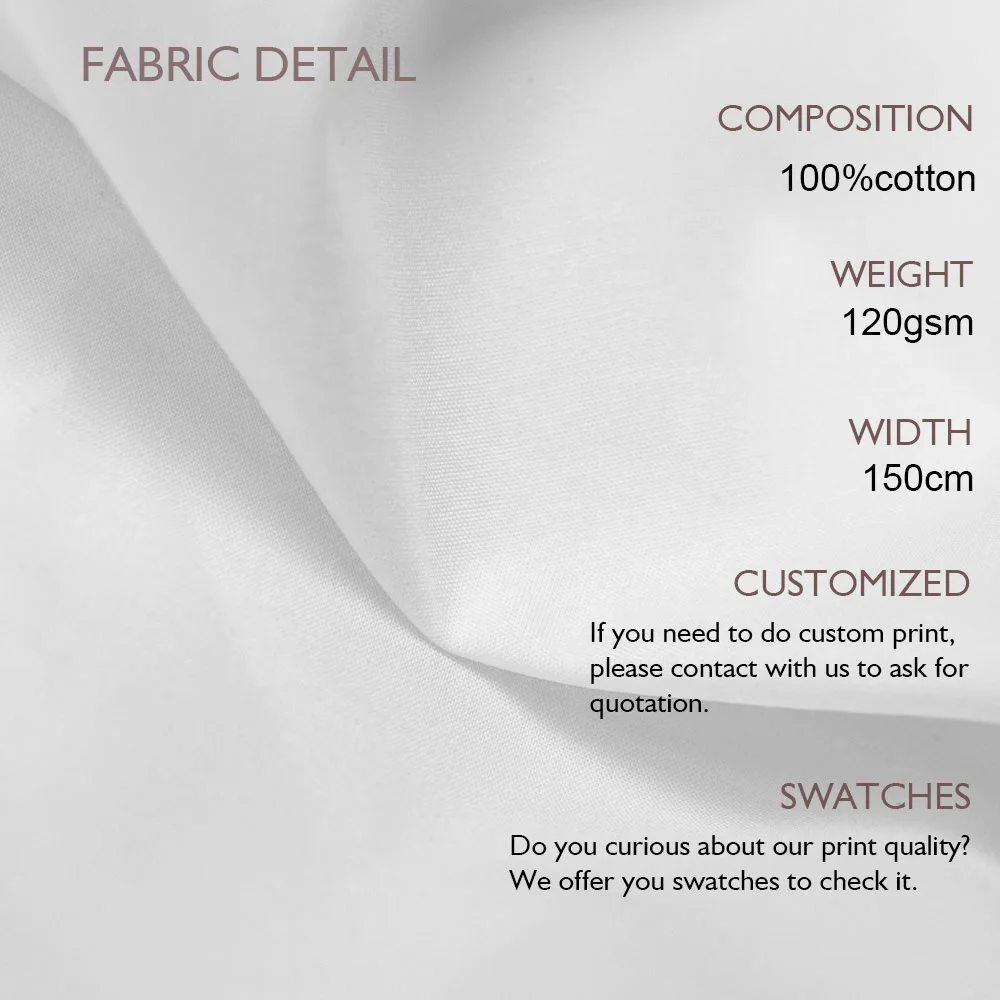 China printer black glitter pattern 145gsm lightweight 100% organic cotton digital printed quilting fabric for baby