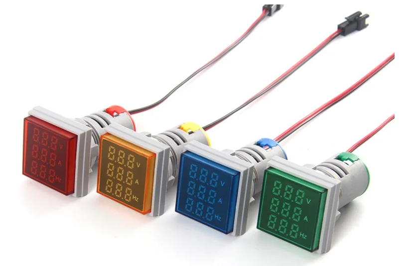  AC 0-100A V + a Hz светодиодный индикатор частоты 22 мм квадратный цифровой вольтметр и