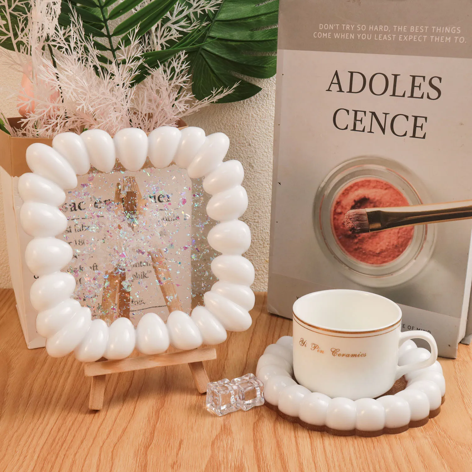 3 styles to choose from irregular pebbles bubble cup cushion silicone molds can be made according to their favorite color styles