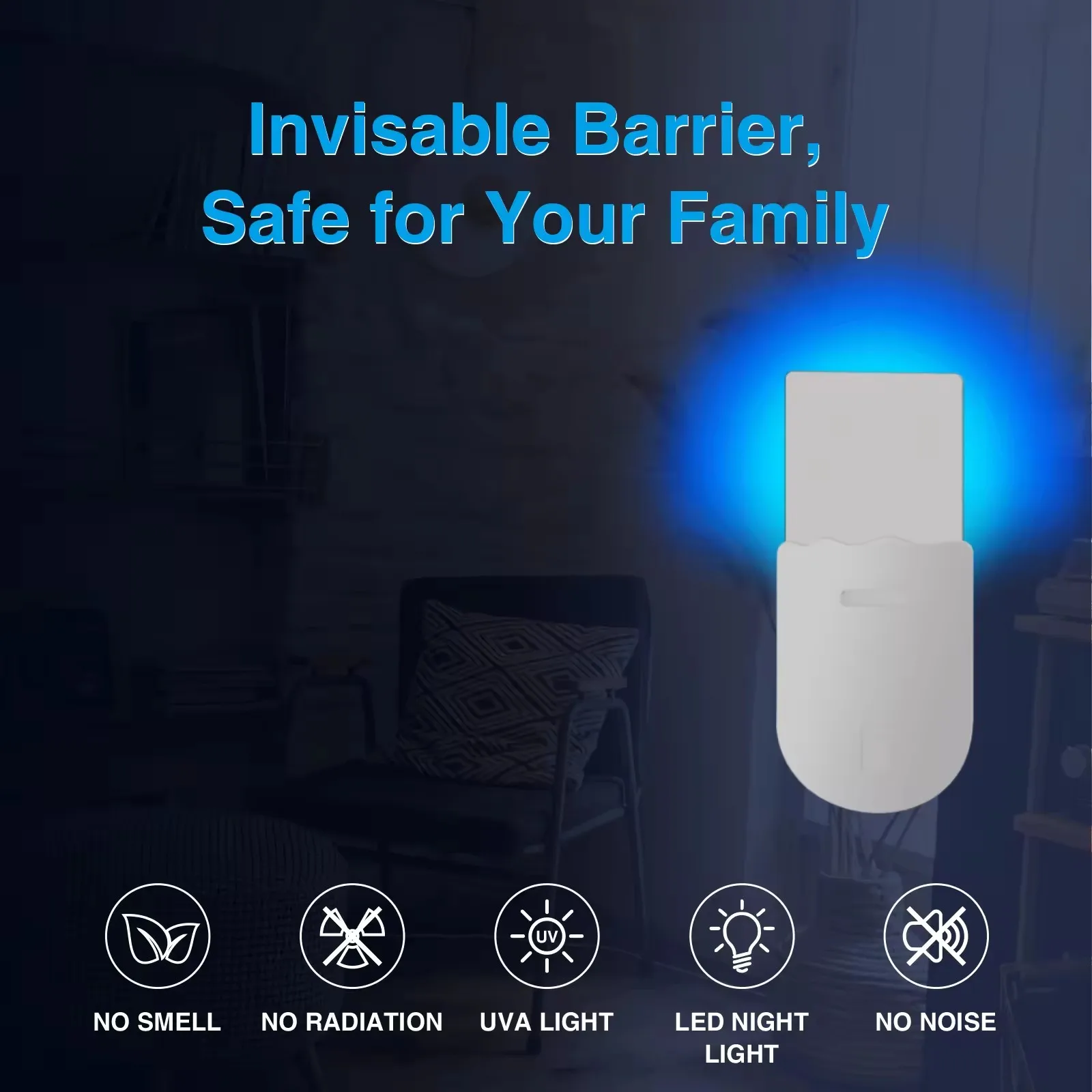 Glow-in-the-dark UV attractant trap Insert mosquito killer floater indoor trap