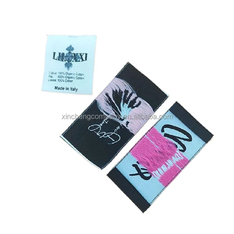 Damask Garment Woven Labels Embroidered Fabric Name and Logo for Clothing Shoes and Bags