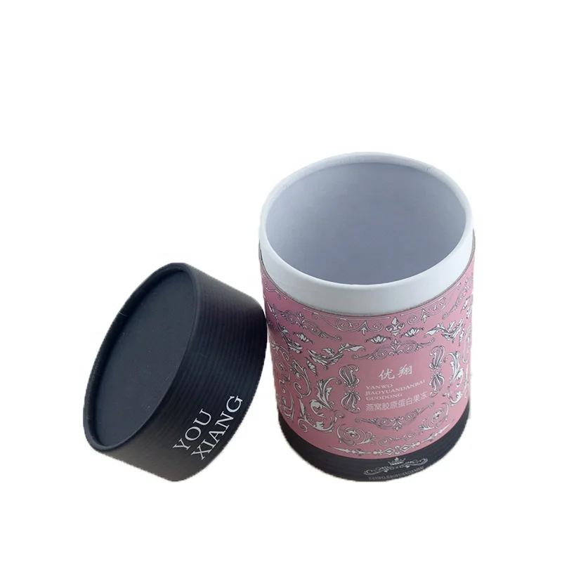 
FSC Wholesale High Quality Colorful Printed Paper Cylinder Food Packing Jelly Box 