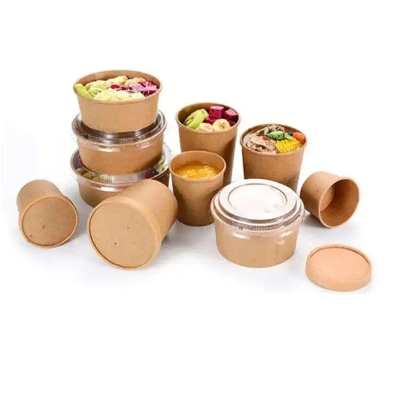 Eco-friendly Takeaway Kraft Paper Box Food Cup and Bowl Container Packaging Boxes Food Delivery Box