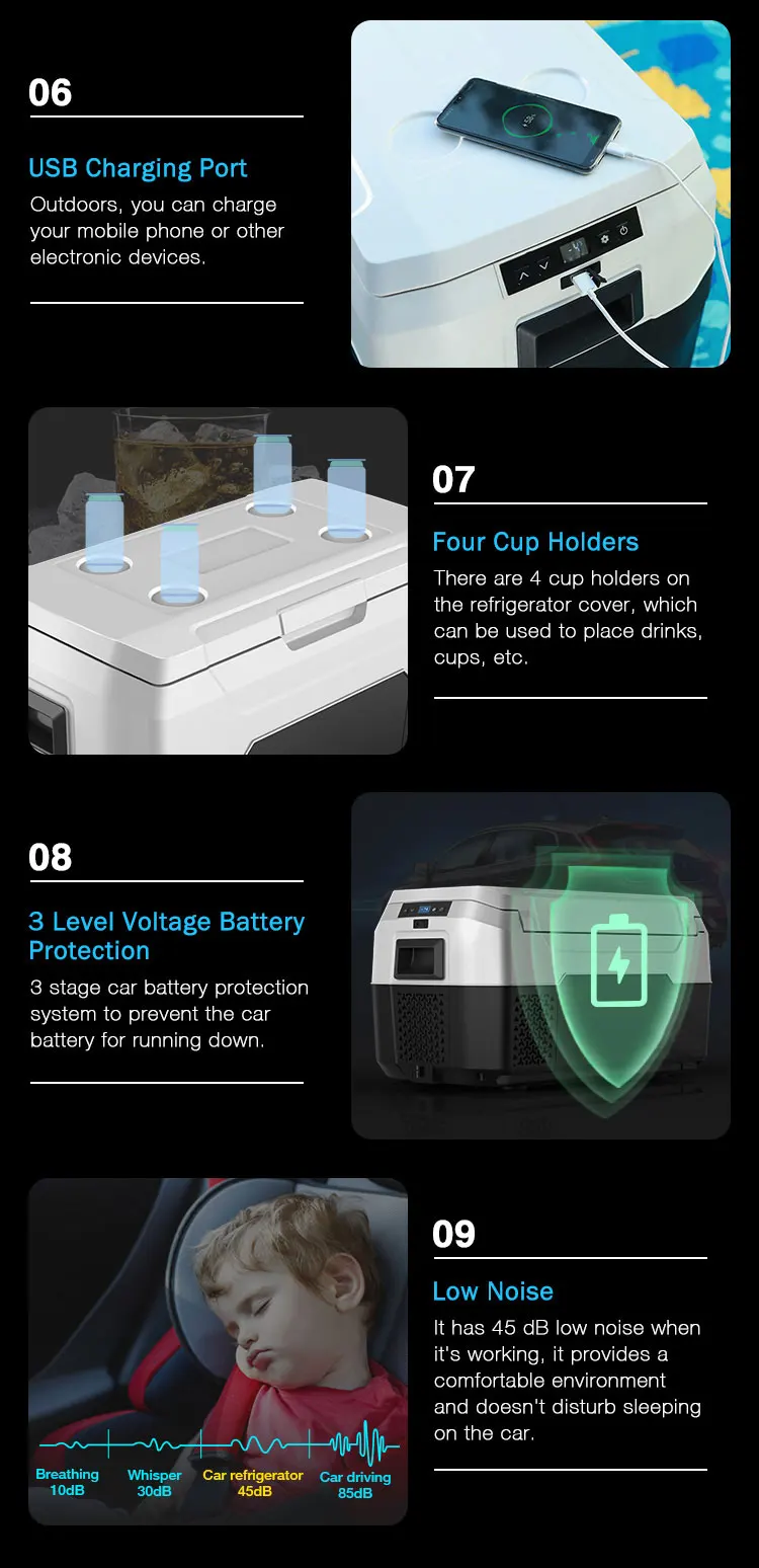 WAYCOOL AXR30 30L 12V/24V/AC100~240V  Compressor Car Freezer Refrigerator with CE CB SAA Certificates for Camping Outdoor