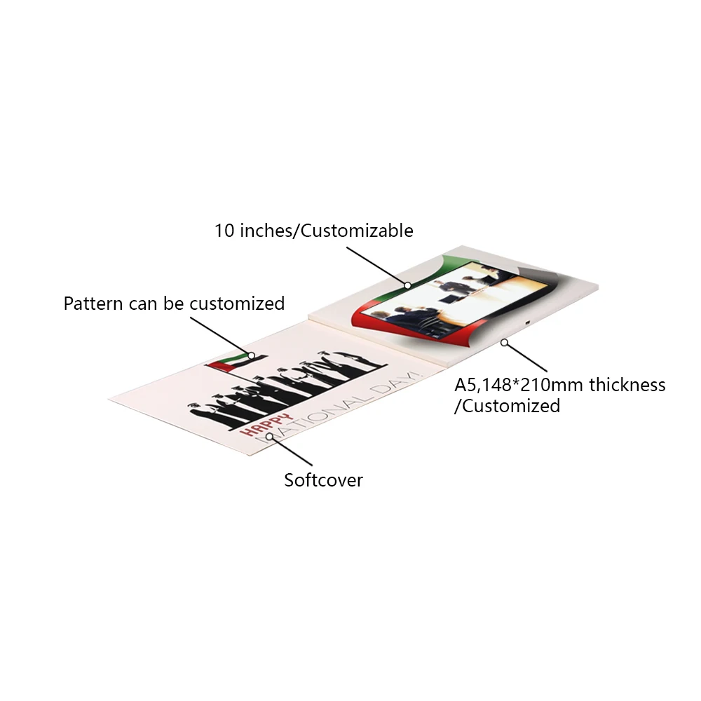 10 inch Handmade Hard Cover Wedding Invitation Cards for Greeting