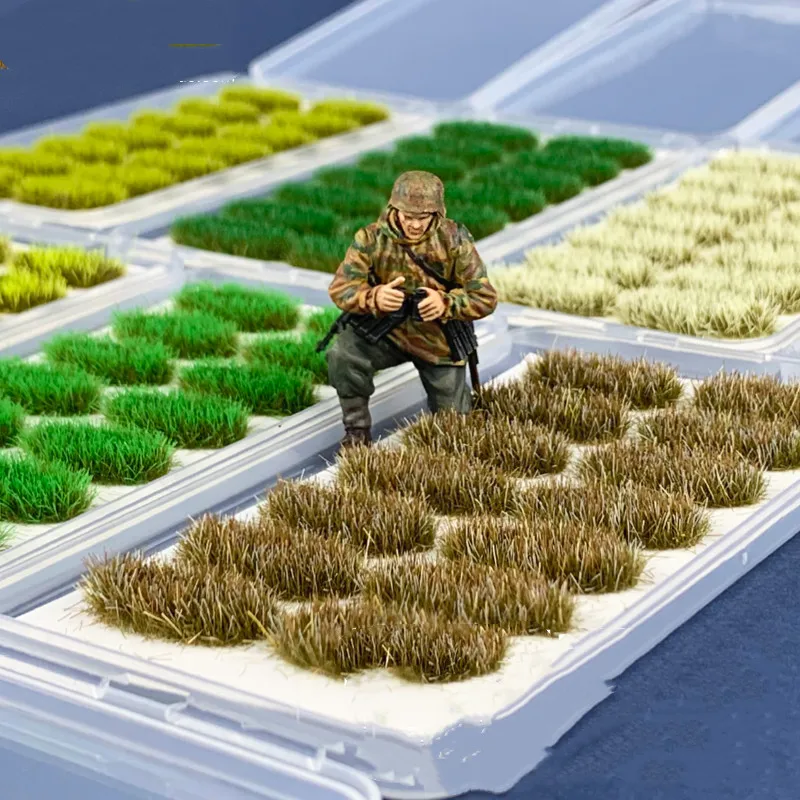 14 pcs 6MM Flock Grass For 35 48 72 87  G O HO N TT Z Scale Artificial Landscape Bushes Miniature Model Train Layout