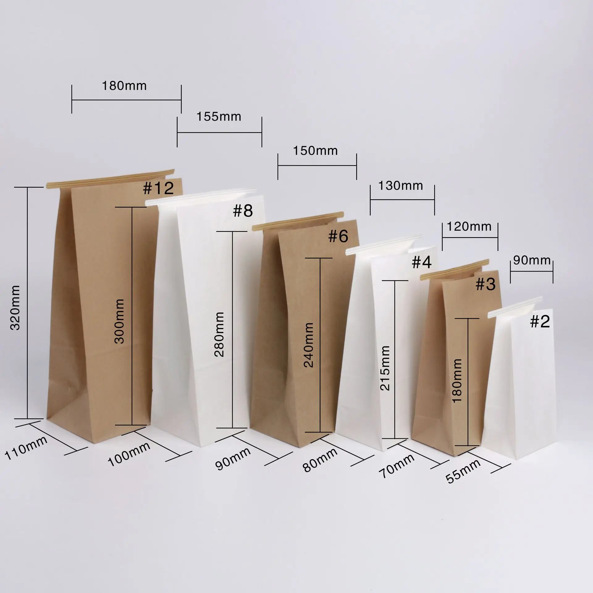 Promotional custom printing greaseproof takeaway kraft packaging fast food tin tie paper bags for bread sandwich with window