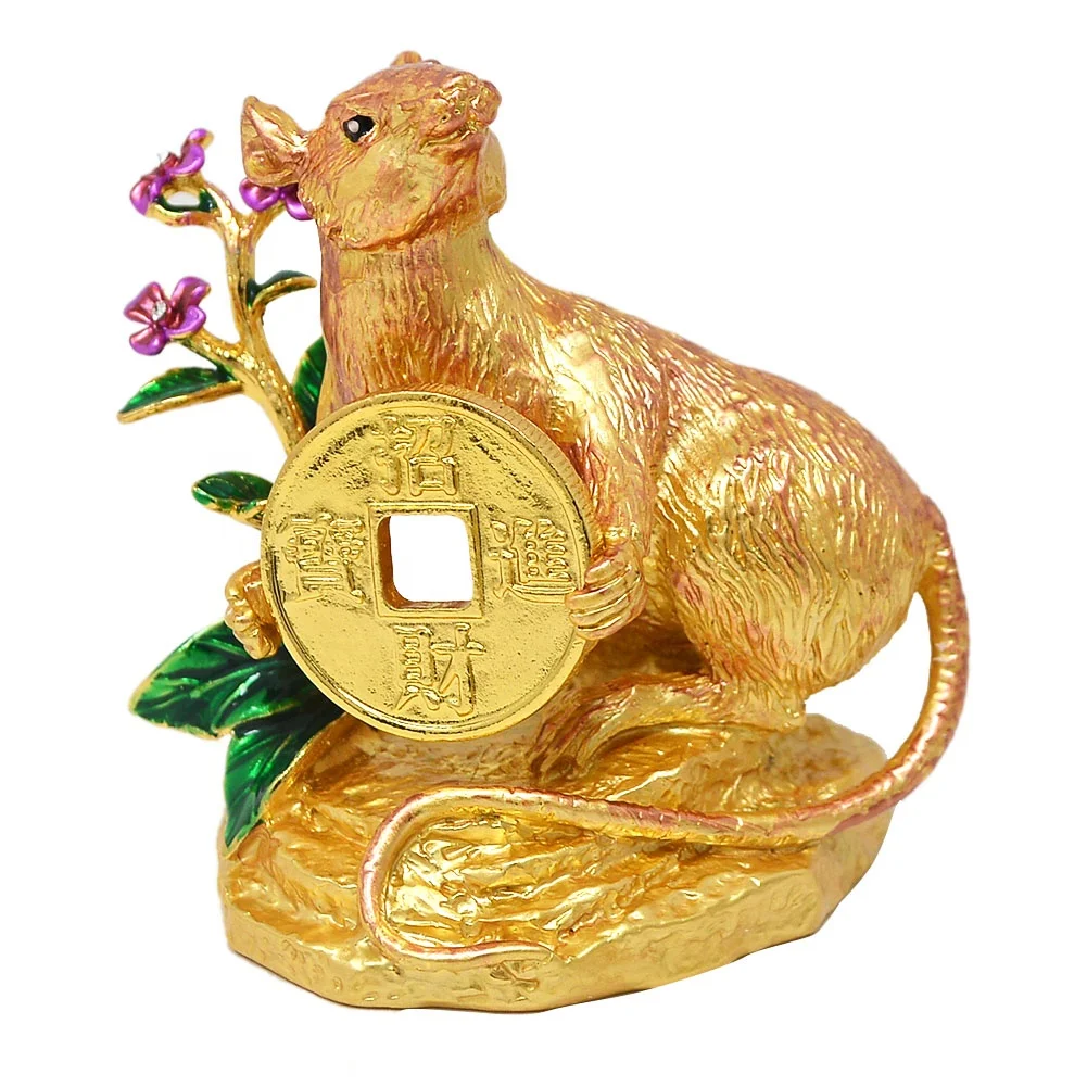 Золотая крыса держатель монета с вашей удачи прибыл амулет