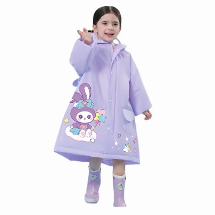 fancy EVA waterproof cartoon character raincoats for school student kids wholesale children raincoat
