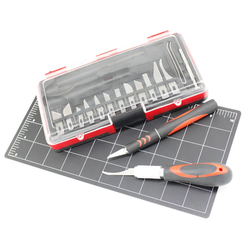 China Manufacture Best seller 16pcs Precision Knife Set suitable for Art Modeling Sculpture precision hobby craft knife set