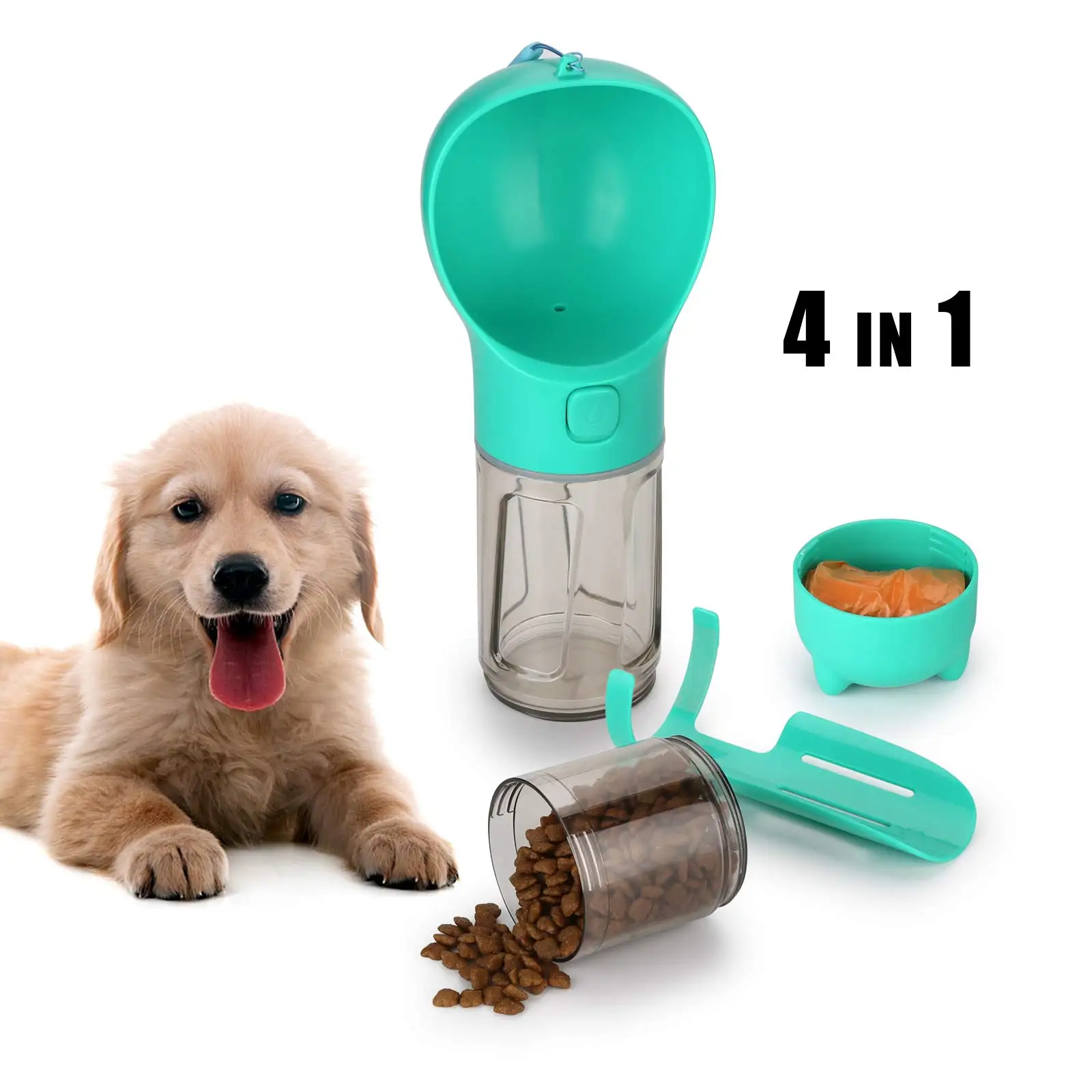 Portable Dog Water Bottle Leak Proof Pets Travel Drinking Bottle with Food Bowl Lightweight Portable Pet Water Bottle 2021