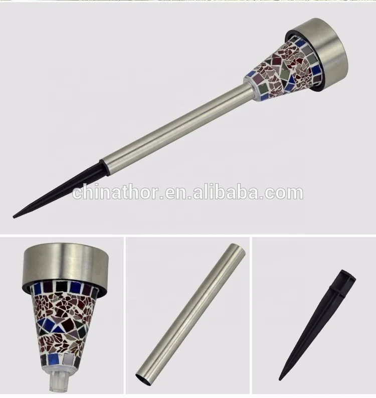 Led mosaic solar light garden stick lamp