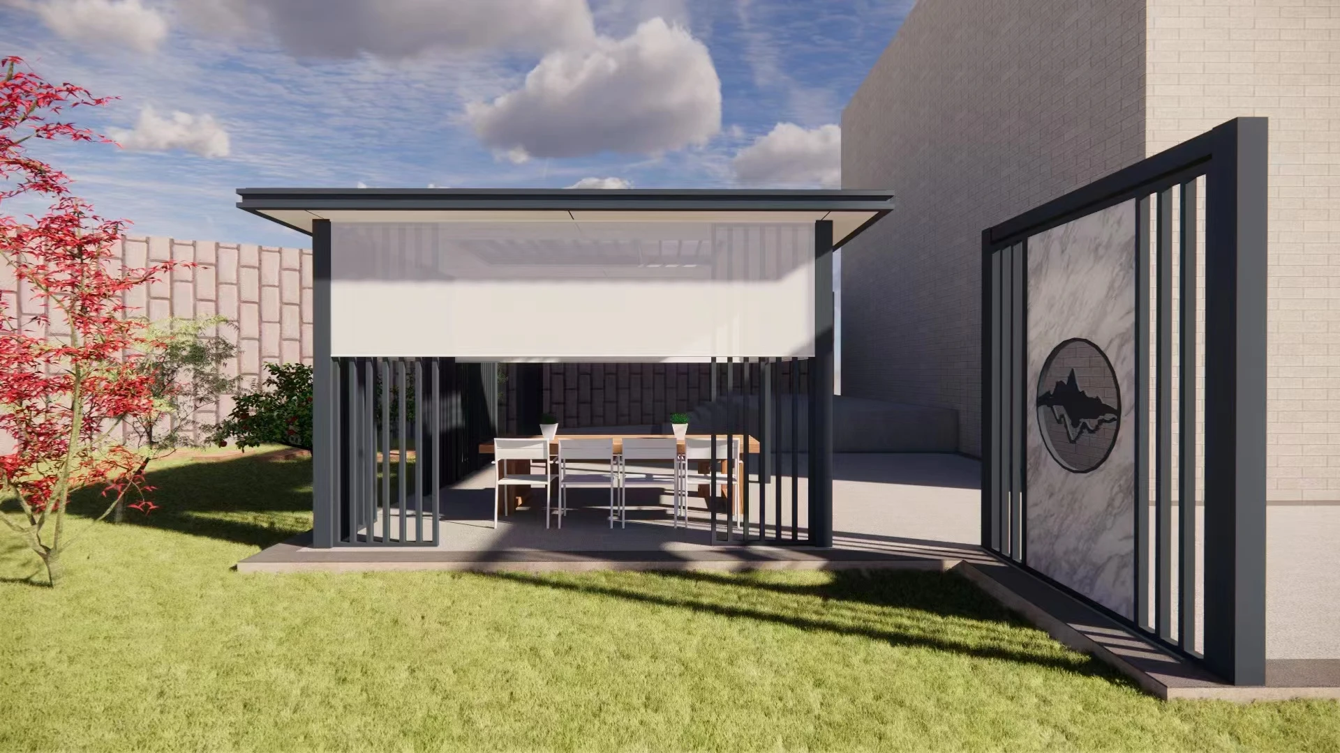 Electric outdoor blinds motorized patio screens retractable zip screen outdoor curtain