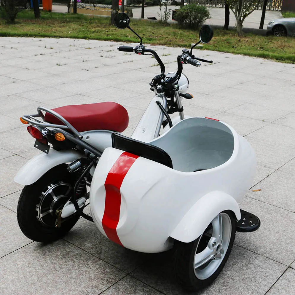 Three-wheeled electric motorcycles old retro style detachable side-car electric motorcycle buddy seat 2 wheel electric scooters