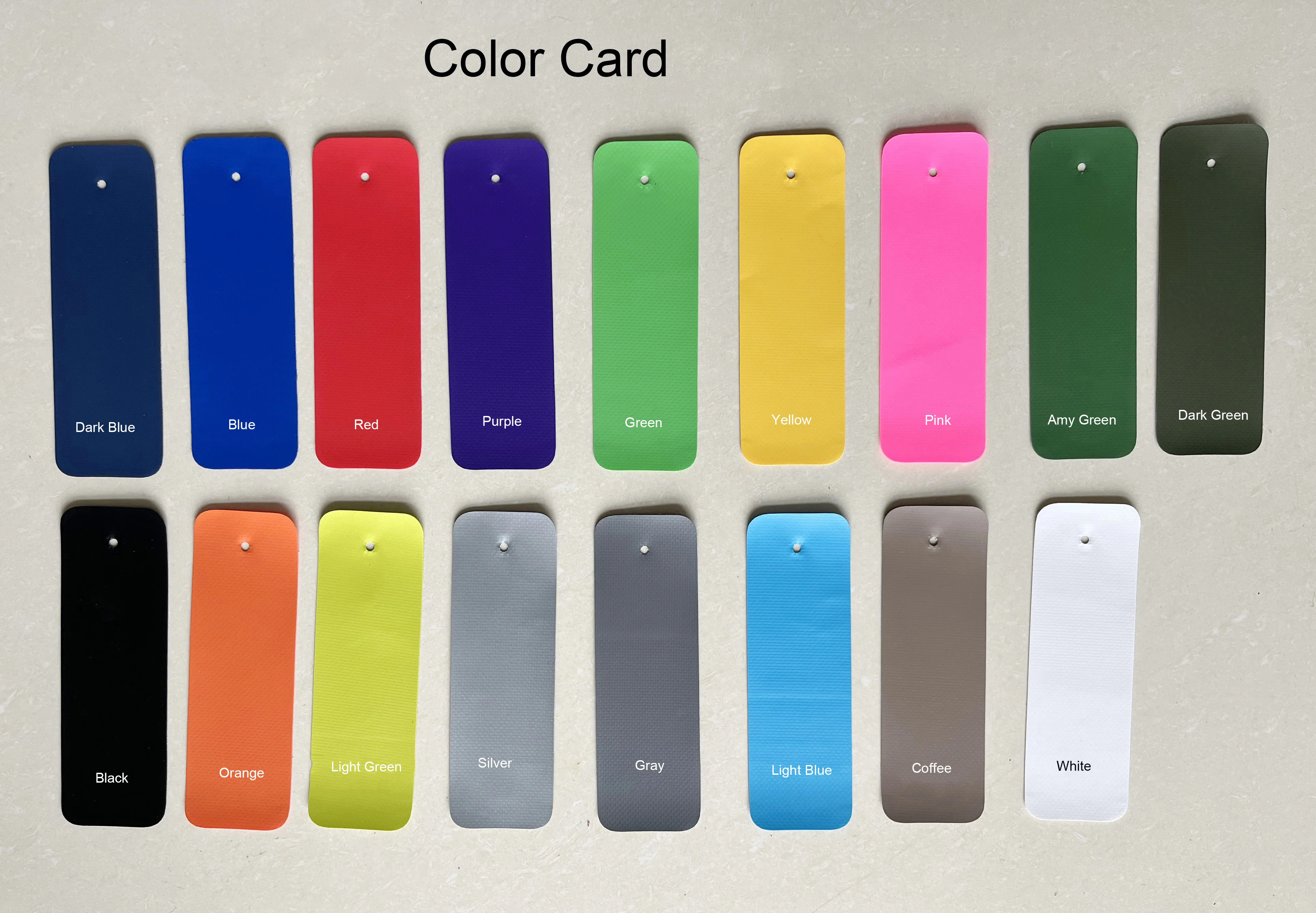 PVC tarpaulin color card