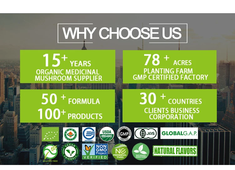 100% чистый органический 10% 20% 30% 40% 50% полисахарид Ganoderma Lucidum Reishi, экстракт грибов, порошок грибов