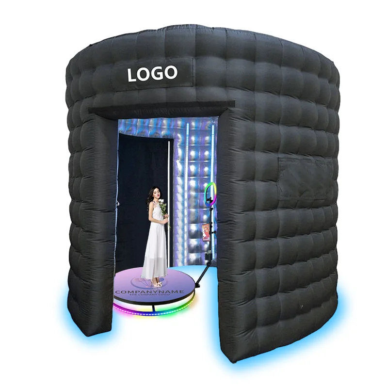 Free Logo Customization  Rotating Photo Booth Enclosure Backdrop Spnning Cabinet 360 Photo Booth Camera Booth With Led Light