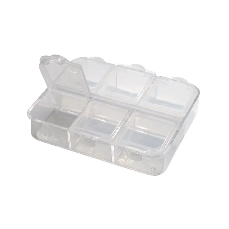 high quality pill box organizer smart pill box   6 compartments transparent sealed portable medicine pill box