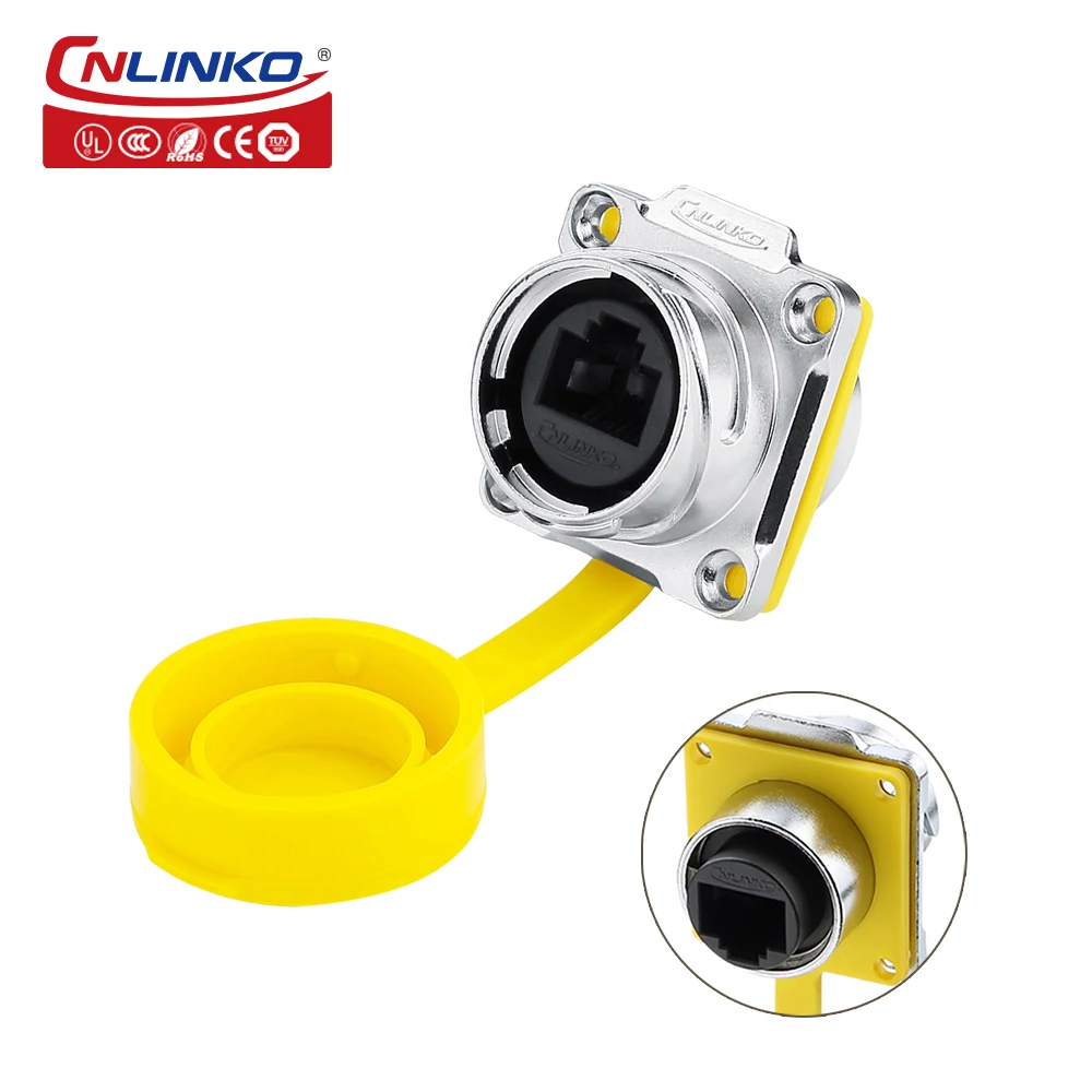 CNLINKO DH24 RJ45 Ethernet LAN Промышленный разъем металлический водонепроницаемый rj45 штекер