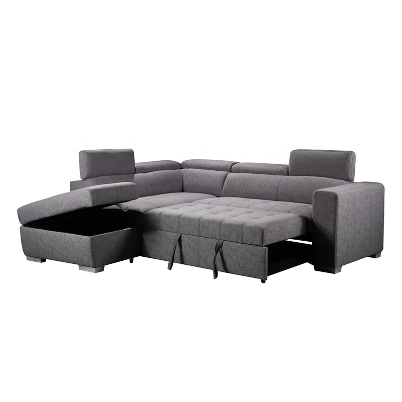 Modern Style Multi Functional Decoration Air Leather Fabric Living room sofa with Storage Foldable Sofa Bed Sleeper with Ottoman