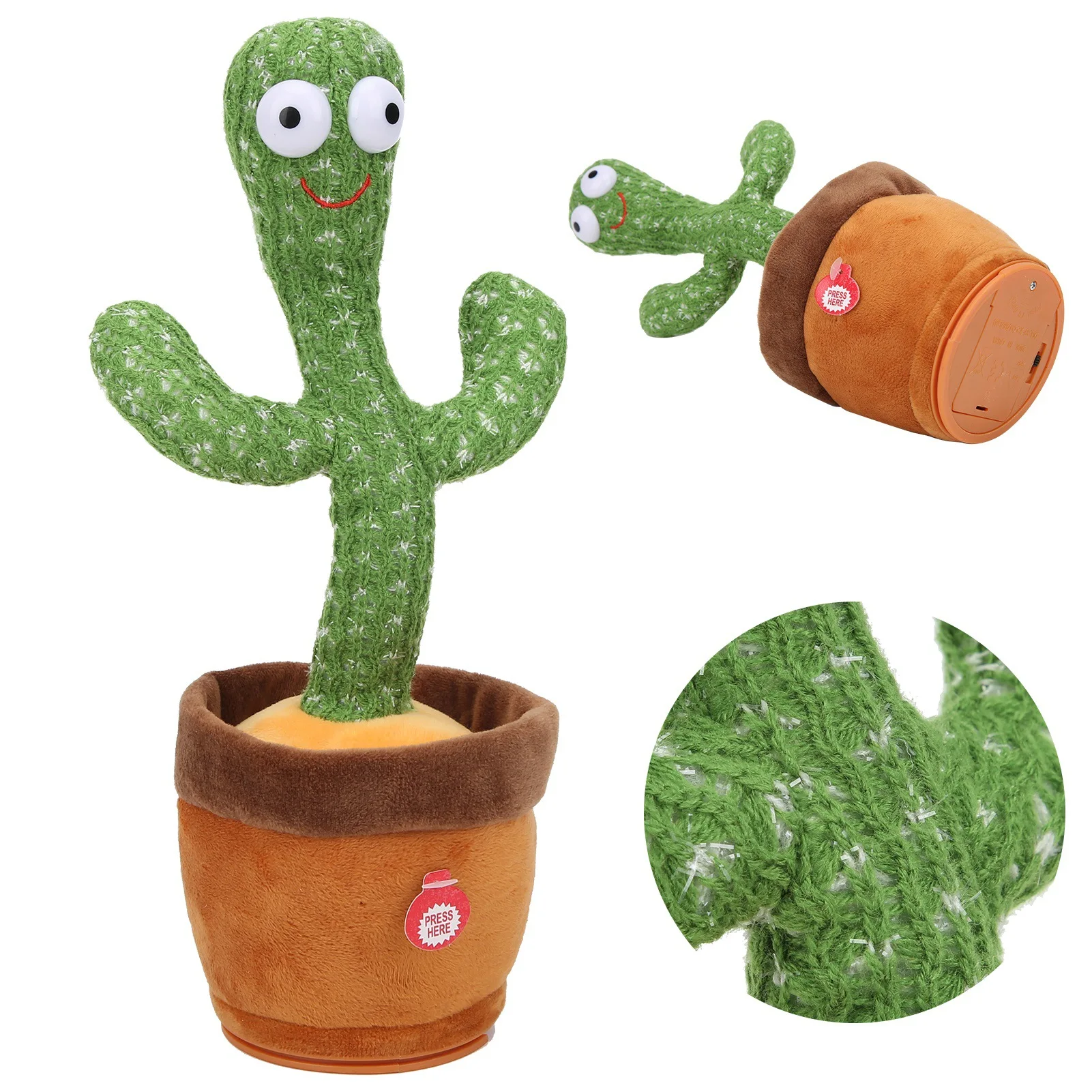 New Arrival Custom Hot Sale USB Charging Cute Stuffed Flowerpot Dancing Talking Cactus Plush Toy for Children