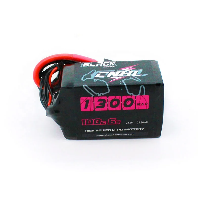  CNHL черная серия 1300mAh 22 2 V 6S 100C Lipo батарея для FPV с разъемом