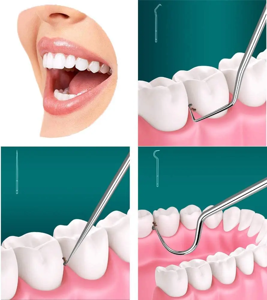 6 Pcs Dentist Tool Kit Hygiene Teeth Cleaning Dental Picks Scaler Mouth Mirror Dental Instrument