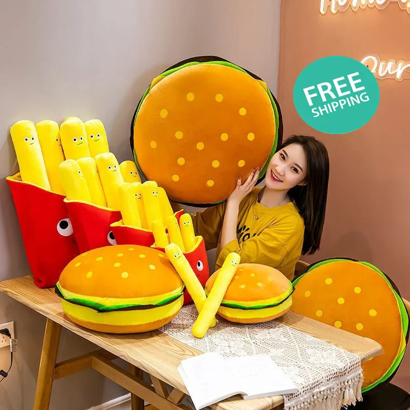 Free Shipping Stuffed & Plush Toy Animal French Fries Funny Stuffed Plush Chips Cute Food Hug Pillow Food Plush Toy Doll