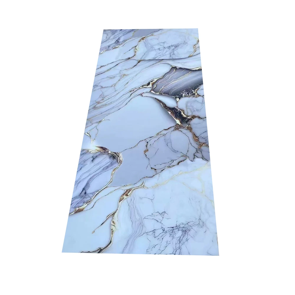 Factory High Glossy 3D printing Marble Sheet Uv Coating Pvc Marble Decorative Plastic Sheets Uv Wall Panels