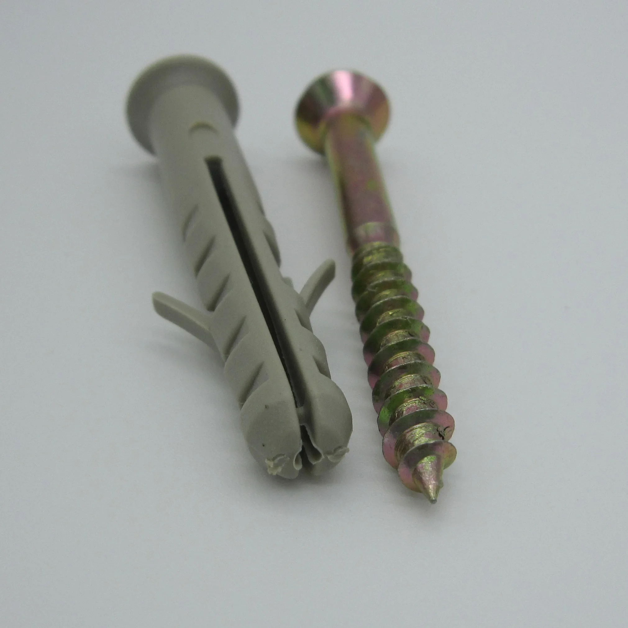 grey plastic lip two wings nylon wall plug anchor plastic wall anchors with metall nail 8 mm plastic anchors plugs